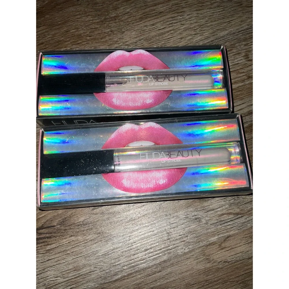 Huda Beauty Lip Strobe Enchanting Metallic Gloss Prismatic Set of 2 New lips